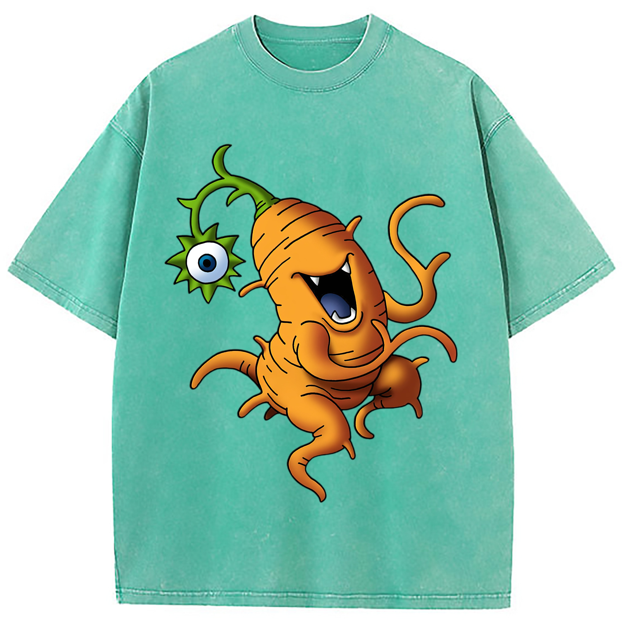 （画像用） ドラゴンクエスト Doragon Kuesuto Dragon Quest 綿100% ヴィンテージ風 半袖Tシャツ（フロントプリント）
